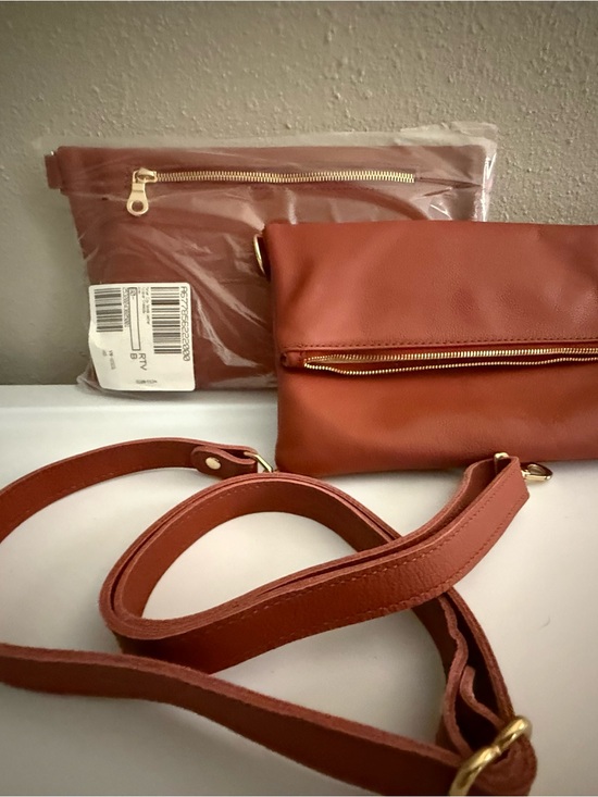 Parker Clay Handbags - 2 X’s Convertible Crossbody Clutch in Rust